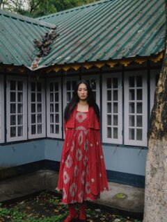 BOHAAGI DRESS

Bohaagi named after Bohag, the season when Assam comes alive again.
Bohag season carries the spirit of Rongali Bihu - renewal, festivity, softness, and homecoming.
Crafted as a memory of Assam, the silhouette moves with the quiet nostalgia of Bohag morning and old verandahs after rain.

From Home Calling by GAACH