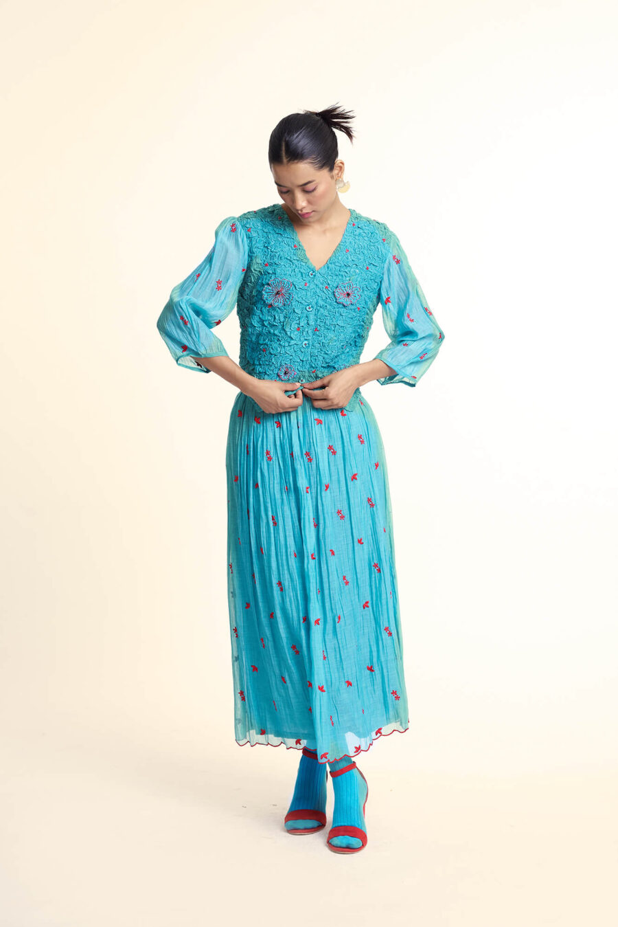 Zinnia Co_ord_set_Sage_Red_4